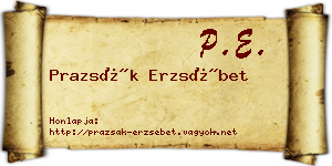 Prazsák Erzsébet névjegykártya